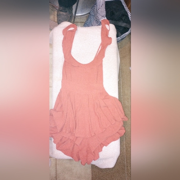 NWT Promesa Play For Keeps Ruffled Sleeveless Romper Color Clay Ladies Large - Picture 5 of 8